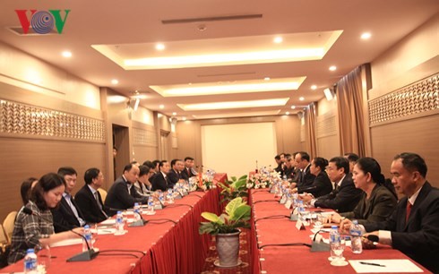 Ketua Parlemen Laos menilai tinggi laju pembangunan proyek membangun Gedung Parlemen Laos - ảnh 1