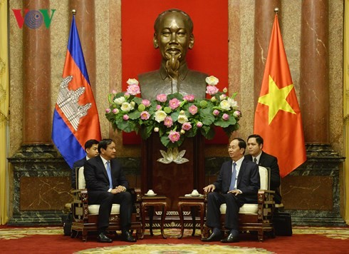 Presiden Vietnam, Tran Dai Quang menerima Menteri Senior, Menlu dan Kerjasama Internasional  Kamboja - ảnh 1