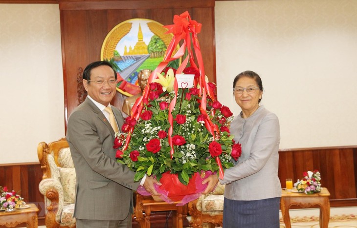 Pemimpin Partai dan Negara Vietnam mengucapkan selamat Tahun  Baru kepada Pemimpin Partai, Negara Laos sehubungan dengan Hari Raya Tahun Baru Tradisional Laos - ảnh 1