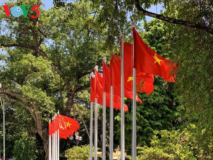 Kota Ha Noi menjadi cemerlang dengan warna bendera untuk merayakan Hari Nasional 2/9 - ảnh 11