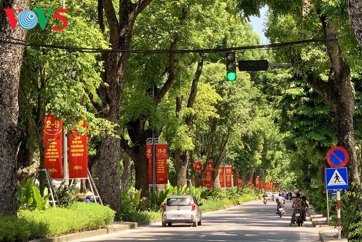 Kota Ha Noi menjadi cemerlang dengan warna bendera untuk merayakan Hari Nasional 2/9 - ảnh 14