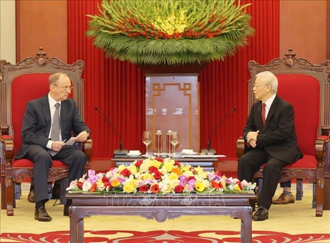 Sekjen, Presiden Nguyen Phu Trong Terima Sekretaris Dewan Keamanan Federasi Rusia - ảnh 1