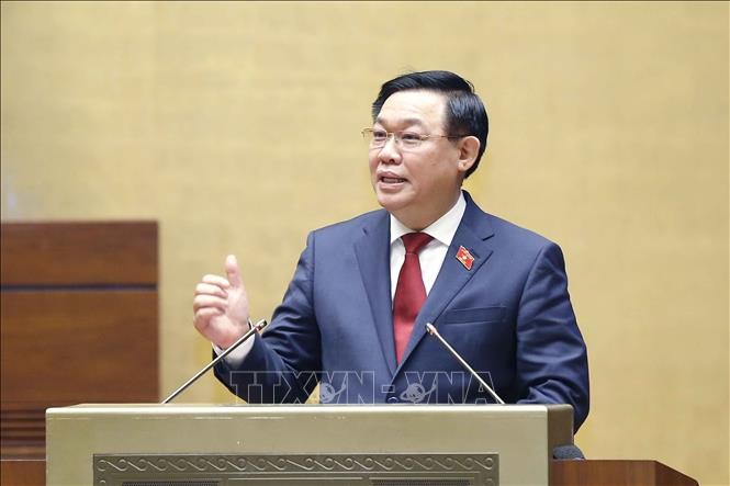 Ketua MN Vuong Dinh Hue Hadiri Konferensi Evaluasi 2021 dan Penggelaran Tugas  2022 - ảnh 1