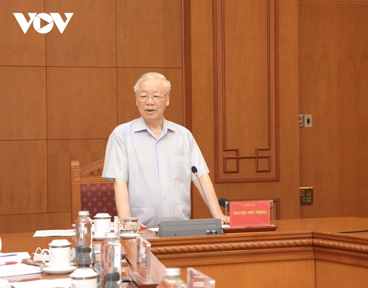 Sekjen Nguyen Phu Trong Memimpin Sidang Badan Harian Komite Pengarah  KS PKV Mengenai Pencegahan dan Pemberantasan Korupsi serta Penyelewengan - ảnh 1
