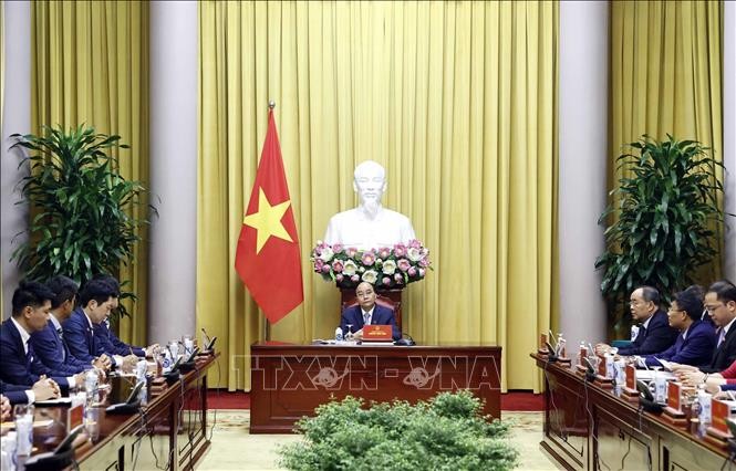 Presiden Nguyen Xuan Phuc Terima Delegasi Legislator Badan Kepemudaan, Partai Demokrat Liberal Jepang     - ảnh 1