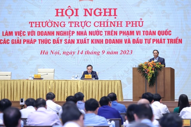 PM Pham Minh Chinh Pimpin Konferensi Mendorong Produksi dan Bisnis dari Badan Usaha Milik Negara - ảnh 1