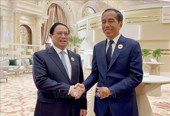 PM Vietnam, Pham Minh Chinh Temui Presiden Filipina, Presiden Indonesia, dan PM Singapura di Sela-Sela KTT ASEAN-GCC - ảnh 1