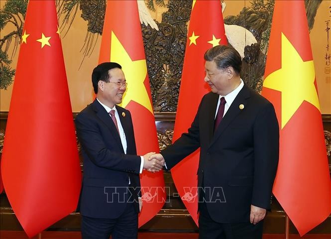 Presiden Vietnam, Vo Van Thuong Lakukan Pertemuan dengan Sekjen, Presiden Republik Rakyat Tiongkok, Xi Jinping - ảnh 1