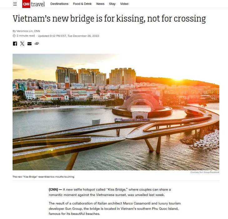 Media Internasional Beritakan Jembatan Ciuman Phu Quoc - ảnh 1