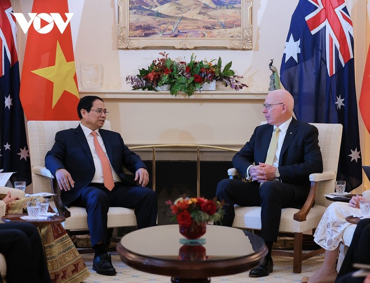 PM Vietnam, Pham Minh Chinh Beraudiensi dengan Ketua Majelis Tinggi Australia dan Temui Para Pemimpin Australia   - ảnh 3