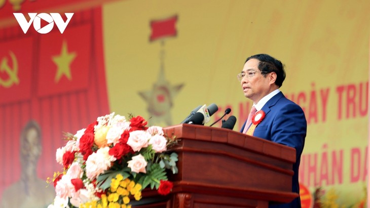 PM Pham Minh Chinh Hadiri Upacara Peringatan HUT ke-50 Hari Tradisi Pasukan Polisi Mobil - ảnh 1