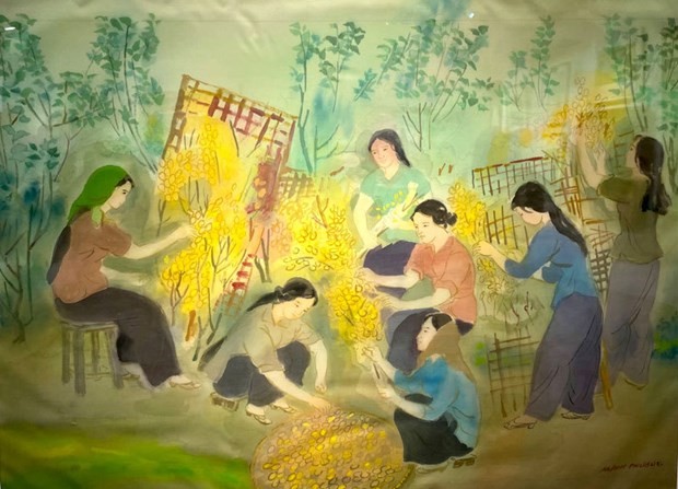 Works by veteran painters showcased in Hanoi - ảnh 1
