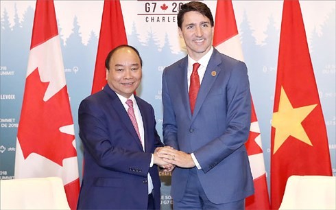 PM Viet Nam, Nguyen Xuan Phuc mengakhiri kehadiran di KTT G7 yang diperluas dan kunjungan-nya di Kanada - ảnh 1