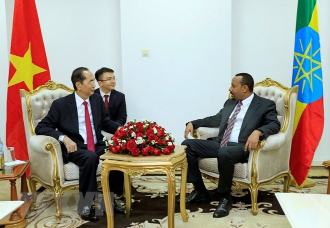 Presiden Vietnam, Tran Dai Quang melakukan pertemuan dengan PM Etiopia - ảnh 1