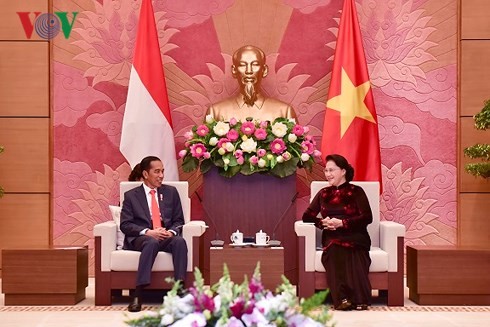 Ketua MN Vietnam, Nguyen Thi Kim Ngan melakukan pertemuan dengan Presiden Indonesia, Joko Widodo - ảnh 1