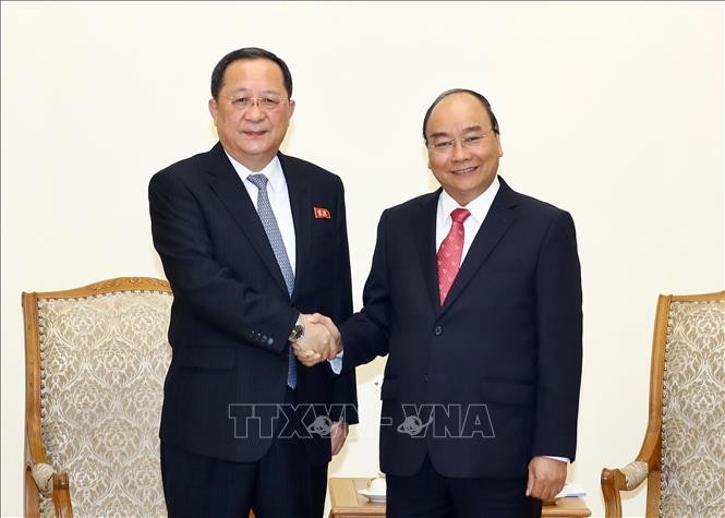 PM Vietnam, Nguyen Xuan Phuc menerima Menlu RDRK, Ri Yong Ho - ảnh 1