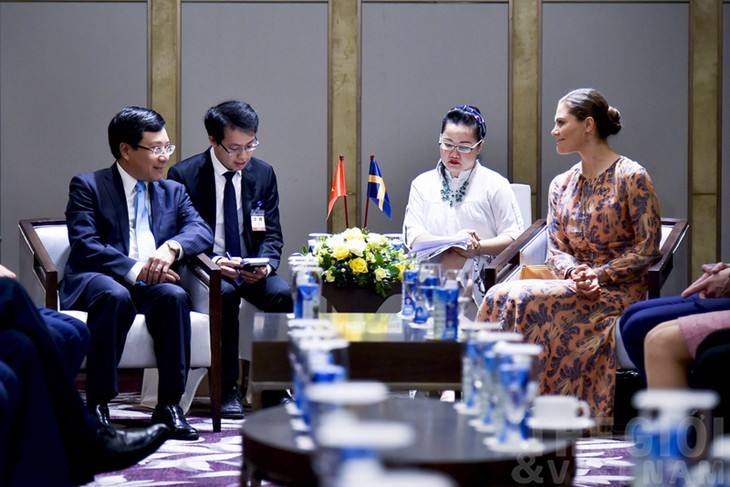 Deputi PM, Menlu Pham Binh Minh menerima Putri Mahkota Swedia - ảnh 1