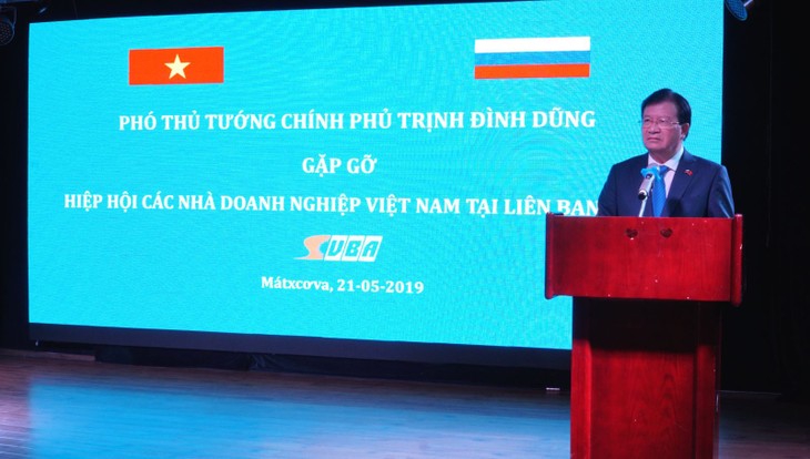 Deputi PM Trinh Dinh Dung bertemu dengan badan usaha Vietnam di Federasi Rusia - ảnh 1