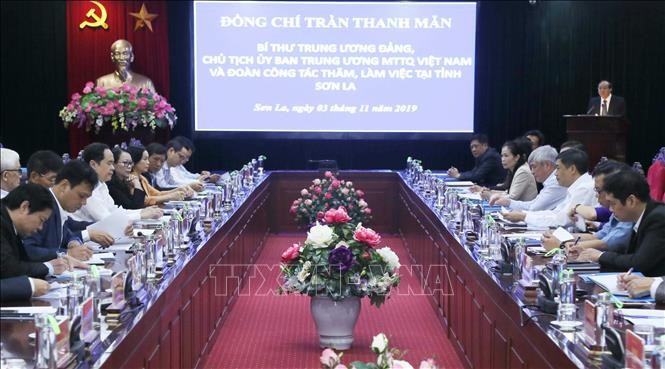 Ketua Pengurus Besar Front Tanah Air Vietnam Melakukan Kunjungan Kerja di Provinsi Son La  - ảnh 1