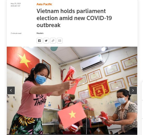Media Asing: Pemilihan Vietnam Berlangsung Aman di Tengah Pandemi Covid-19 - ảnh 1