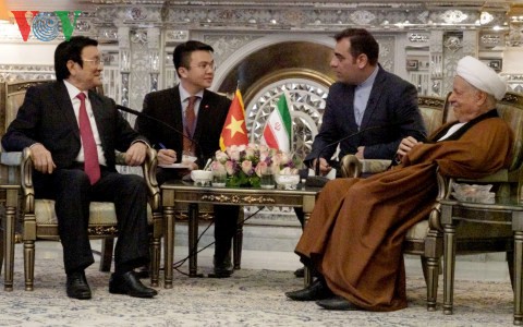 Staatspräsident Truong Tan Sang führt Gespräch mit dem iranischen Parlamentspräsidenten  - ảnh 1