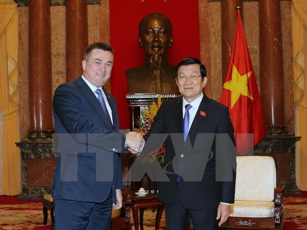 Staatspräsident Truong Tan Sang trifft Gouverneur der russischen Provinz Primorje - ảnh 1