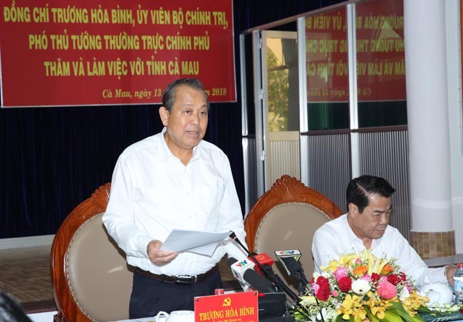 Vize-Premierminister Truong Hoa Binh leitet Arbeitstreffen mit Leitern der Provinz Ca Mau - ảnh 1