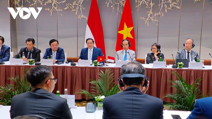 Premierminister Pham Minh Chinh und Indonesiens Präsident leiten den hochrangigen Unternehmensdialog beider Länder - ảnh 1