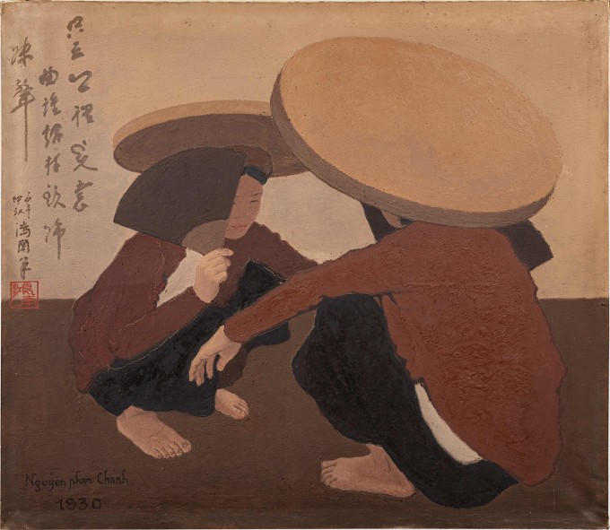 응우옌 판 짜인 유명 화가의 ‘민요를 부르는 사람’ 그림 1백만 유로 이상으로 경매 - ảnh 1