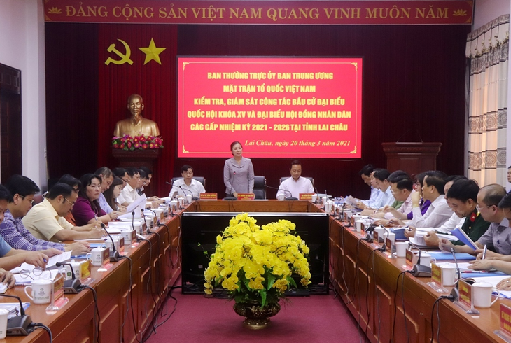 Pengurus Besar Front Tanah Air Vietnam Periksa Pemilihan Anggota MN di Provinsi Lai Chau - ảnh 1