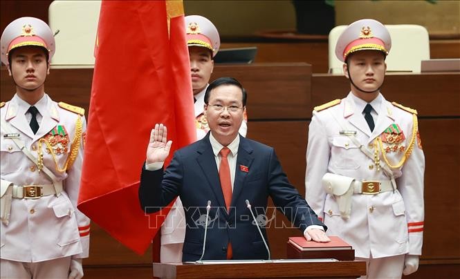 Pemimpin Beberapa Negara Kirimkan Telegram Ucapan Selamat kepada Presiden Vietnam, Vo Van Thuong - ảnh 1
