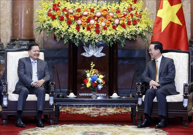 Presiden Vietnam, Vo Van Thuong Menerima Deputi PM Kamboja - ảnh 1