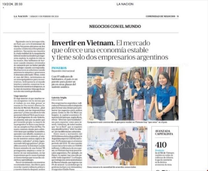 Wirausaha Argentina Berikan Penilaian Positif terhadap Lingkungan Investasi di Vietnam - ảnh 1