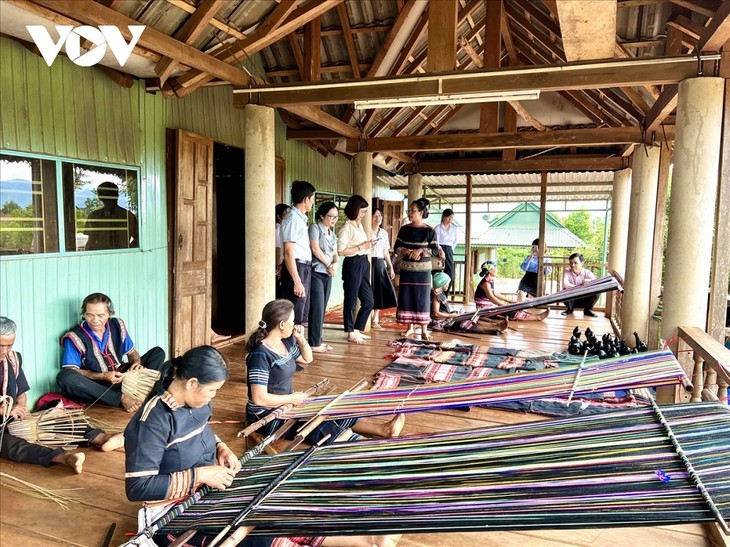Provinsi Gia Lai Melestarikan dan Mengembangkan Kerajinan Menenun Kain Ikat yang Dikaitkan dengan Pariwisata - ảnh 1
