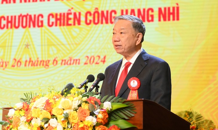 Presiden Vietnam, To Lam Hadiri Acara Peringatan HUT ke-70 Pasukan Teknis Kejuruan Keamanan Publik Rakyat - ảnh 1