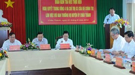 Politburo delegation works at Tien Giang province    - ảnh 1