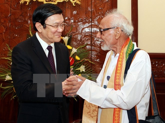 President Truong Tan Sang receives President of the India-Vietnam Solidarity of West Bengal - ảnh 1