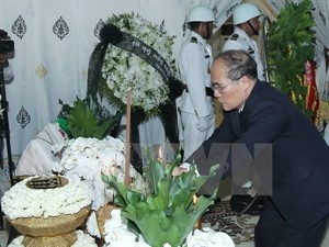 Vietnam’s high-ranking leaders pay tribute to late Cambodian Senate President - ảnh 1