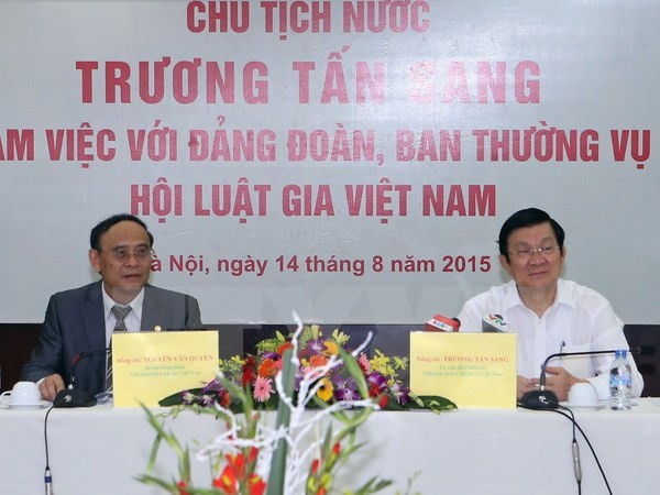 President Truong Tan Sang works with Vietnam Bar Association - ảnh 1