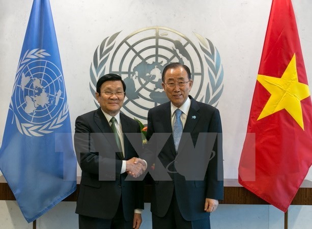President Truong Tan Sang meets with UN Secretary-General in NY - ảnh 1
