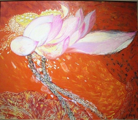 Lotus painting exhibition opens in Hanoi - ảnh 2