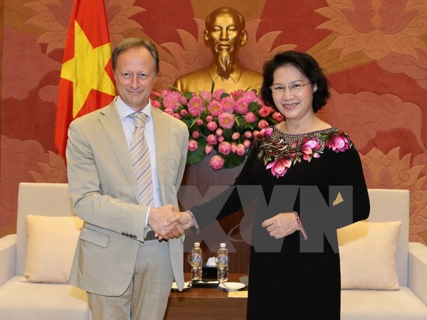 NA Chairwoman receives Ambassadors, Head of EU delegation - ảnh 1