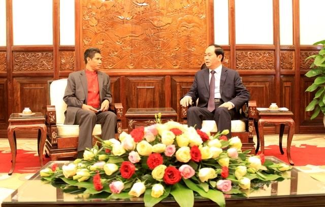 President Tran Dai Quang receives outgoing Timor Leste Ambassador - ảnh 1