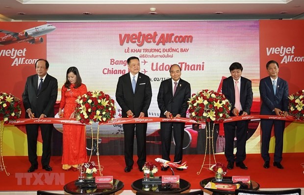 PM Nguyen Xuan Phuc attends commercial launch of Vietjet’s new flights in Thailand - ảnh 1