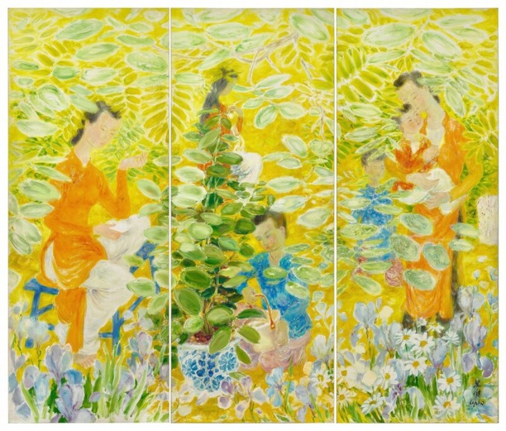 ‘Figures in a Garden’ by Le Pho auctioned for 2.3 million USD in Hong Kong - ảnh 1
