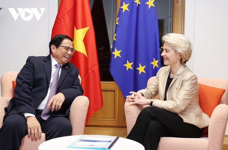 PM Pham Minh Chinh meets EU leaders - ảnh 1