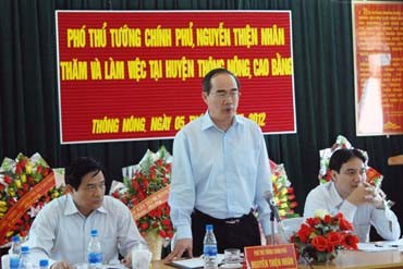 Nguyen Thien Nhan en visite de travail à Cao Bang - ảnh 1