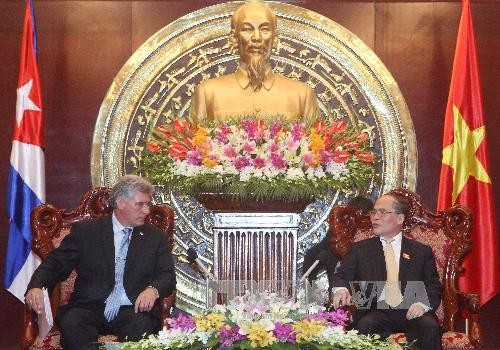 Les dirigeants vietnamiens recoivent le premier vice-président du conseil d’Etat Cubain - ảnh 1