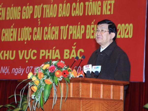 Le président Truong Tan Sang dirige une réunion sur le bilan de la réforme judiciaire - ảnh 1