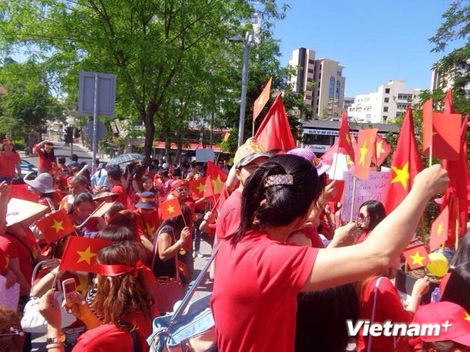   La diaspora vietnamienne en Angola et en Chypre proteste contre la Chine - ảnh 1